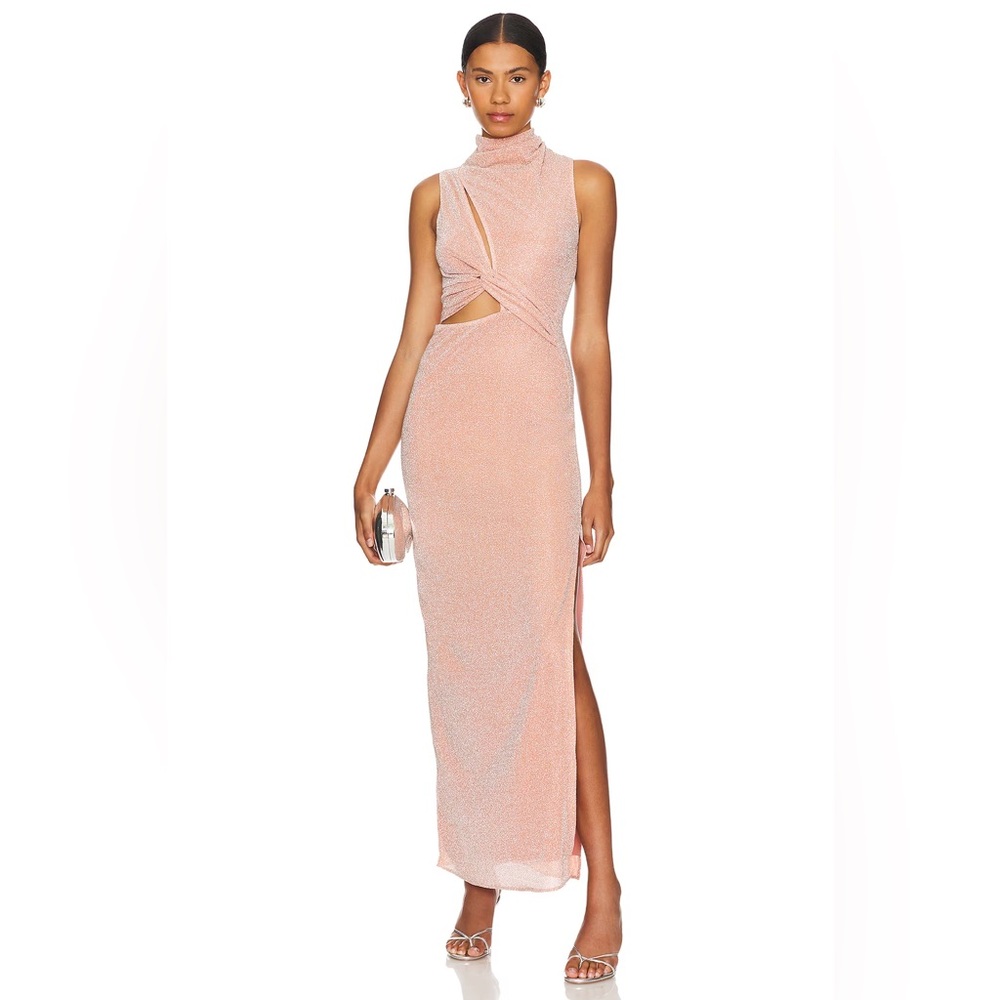 Baobab Sleeveless Cutout Maxi Dress in Dusty Rose